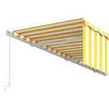 Manual Retractable Awning with Blind 6x3m Yellow&White