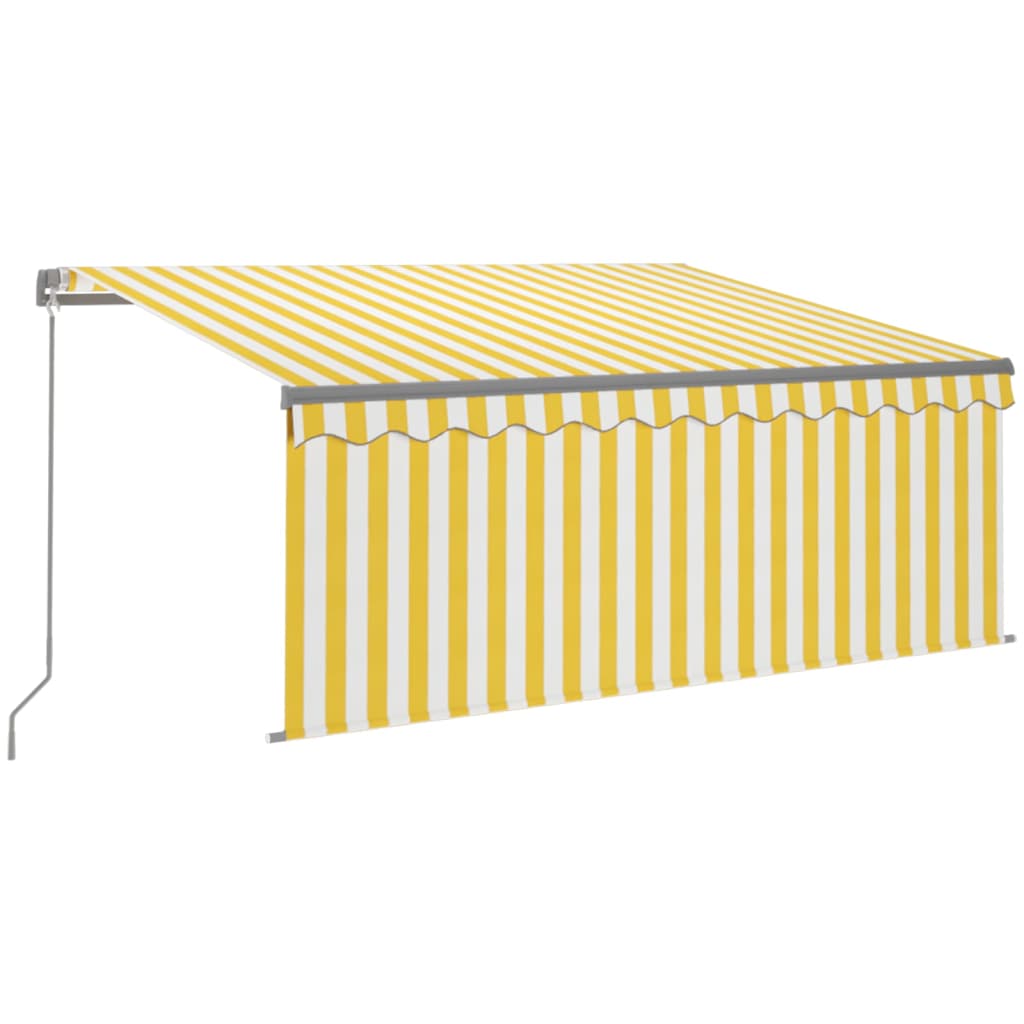Manual Retractable Awning with Blind 3x2.5m Yellow&White