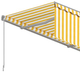 Manual Retractable Awning with Blind 3x2.5m Yellow&White
