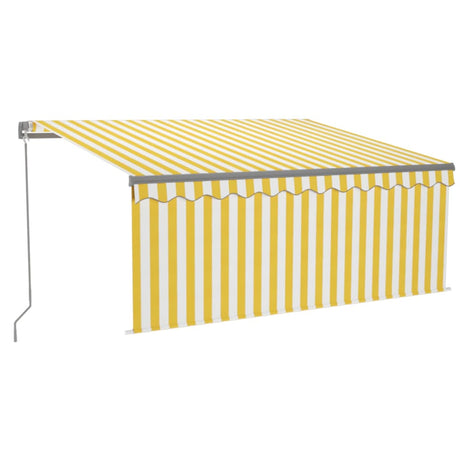 Manual Retractable Awning with Blind&LED 3x2.5m Yellow&White