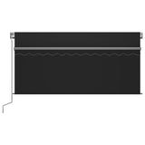 Manual Retractable Awning with Blind&LED 3x2.5m Anthracite