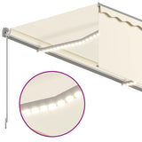 Manual Retractable Awning with Blind&LED 3.5x2.5m Cream
