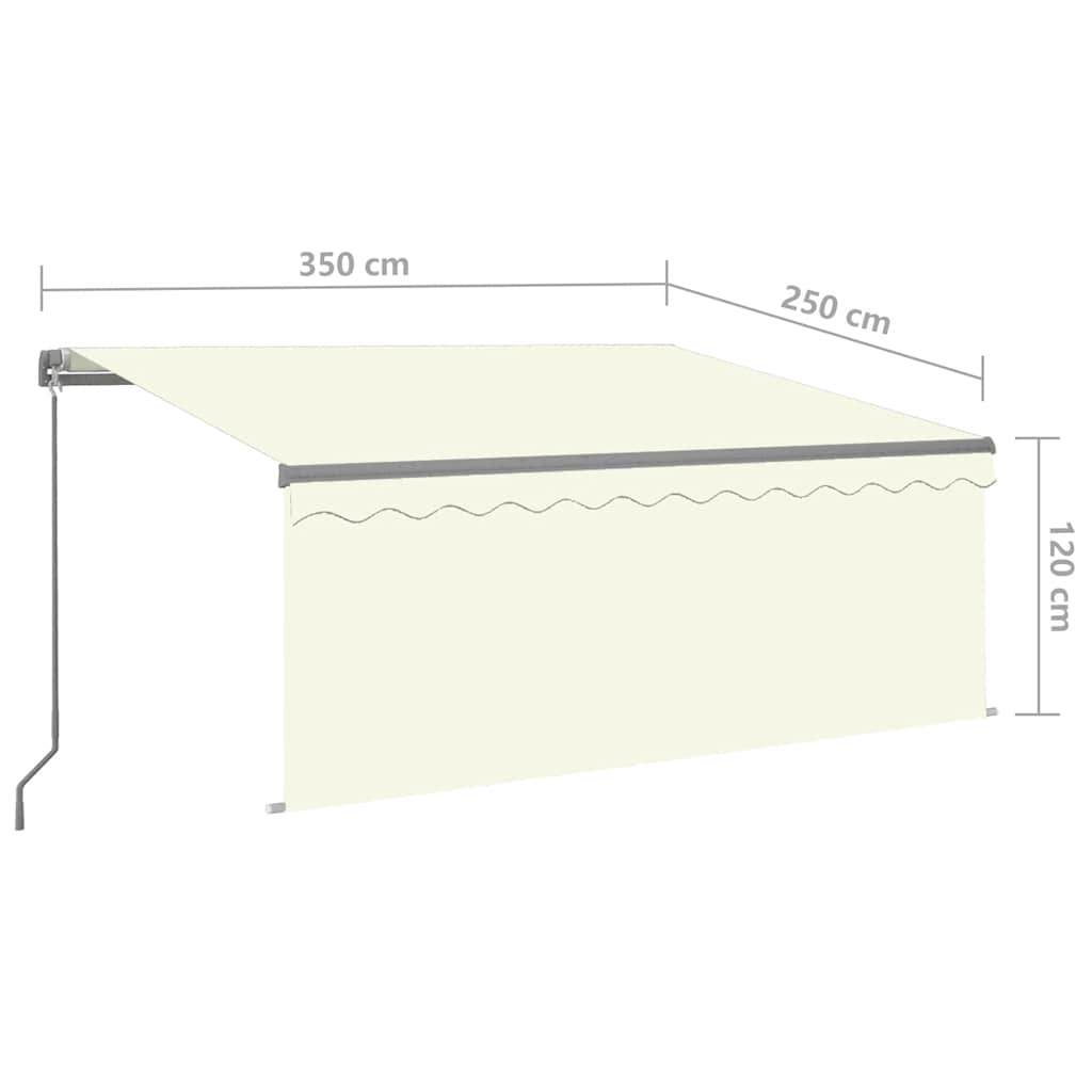 Manual Retractable Awning with Blind&LED 3.5x2.5m Cream