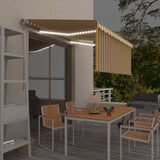 Manual Retractable Awning with Blind&LED 3.5x2.5m Yellow&White