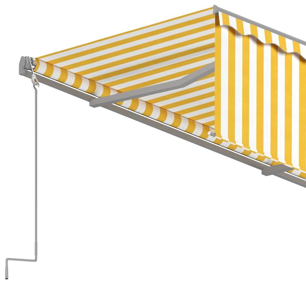 Manual Retractable Awning with Blind 4x3m Yellow&White