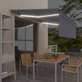 Manual Retractable Awning with Blind&LED 4x3m Blue&White