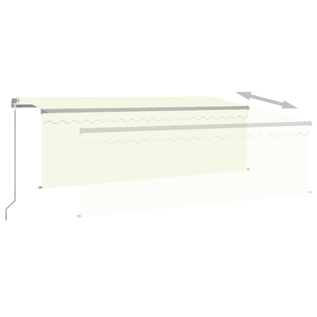 Manual Retractable Awning with Blind&LED 4x3m Cream