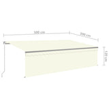 Manual Retractable Awning with Blind&LED 5x3m Cream