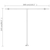 Freestanding Manual Retractable Awning 300x250 cm Blue/White