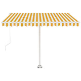 Freestanding Manual Retractable Awning 300x250 cm Yellow/White