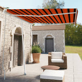 Freestanding Manual Retractable Awning 300x250 cm Orange/Brown