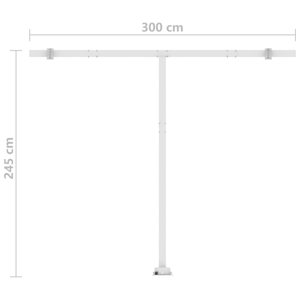 Manual Retractable Awning with LED 300x250 cm Blue and White
