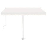 Manual Retractable Awning with LED 300x250 cm Cream