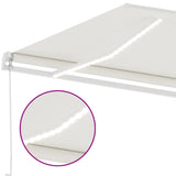 Manual Retractable Awning with LED 300x250 cm Cream