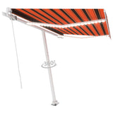 Manual Retractable Awning with LED 300x250 cm Orange and Brown