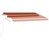 Manual Retractable Awning with LED 300x250 cm Orange and Brown