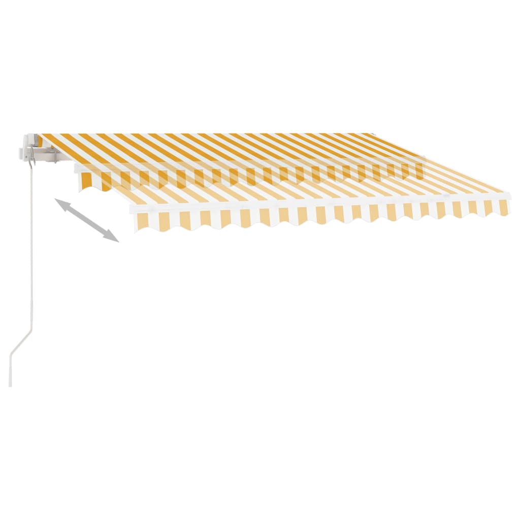 Manual Retractable Awning with LED 350x250 cm Yellow and White