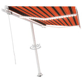 Manual Retractable Awning with LED 350x250 cm Orange and Brown