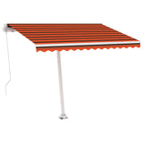 Manual Retractable Awning with LED 350x250 cm Orange and Brown