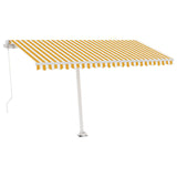 Freestanding Manual Retractable Awning 400x300 cm Yellow/White