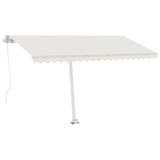 Manual Retractable Awning with LED 400x300 cm Cream