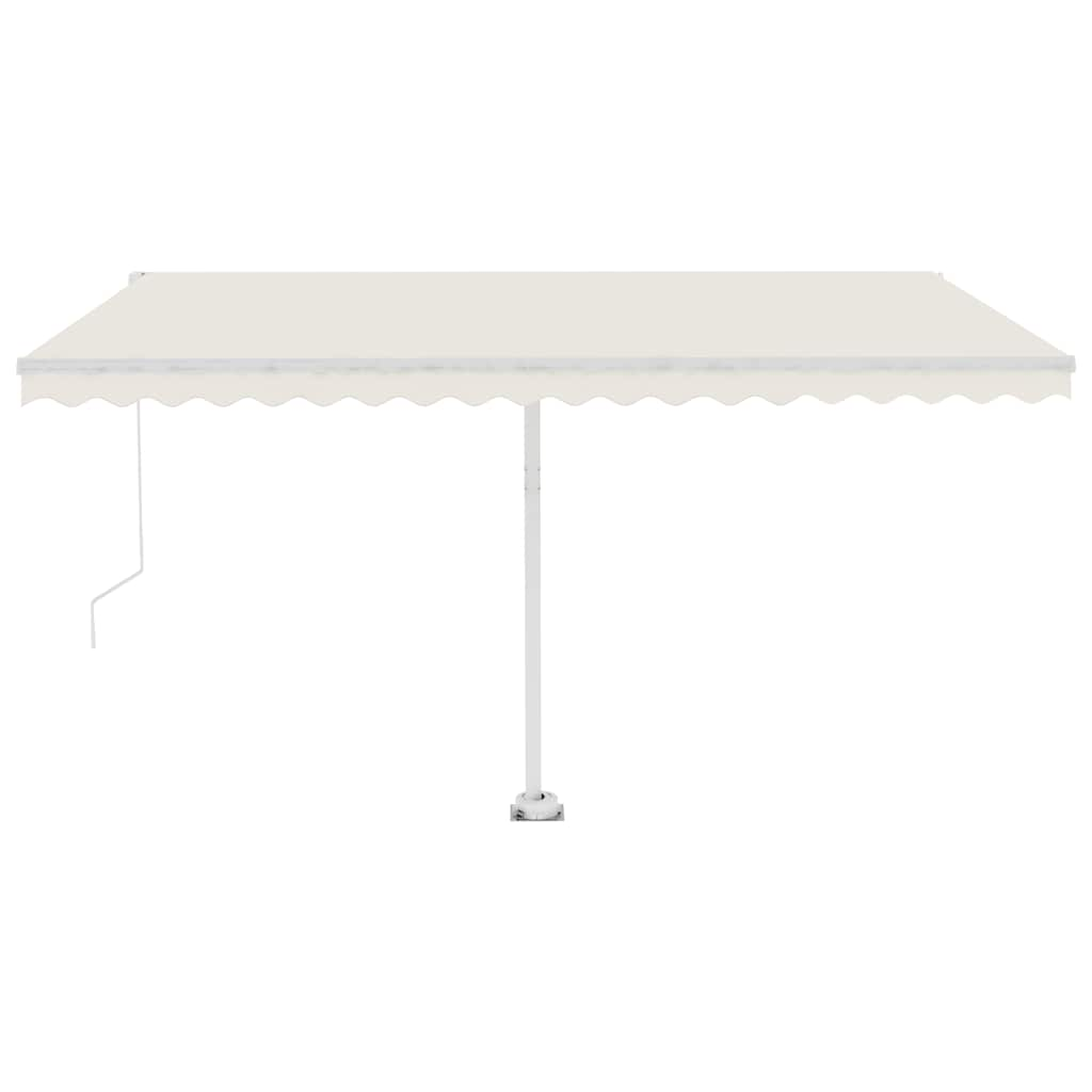 Manual Retractable Awning with LED 400x300 cm Cream