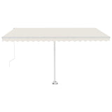 Manual Retractable Awning with LED 400x300 cm Cream