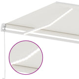 Manual Retractable Awning with LED 400x300 cm Cream