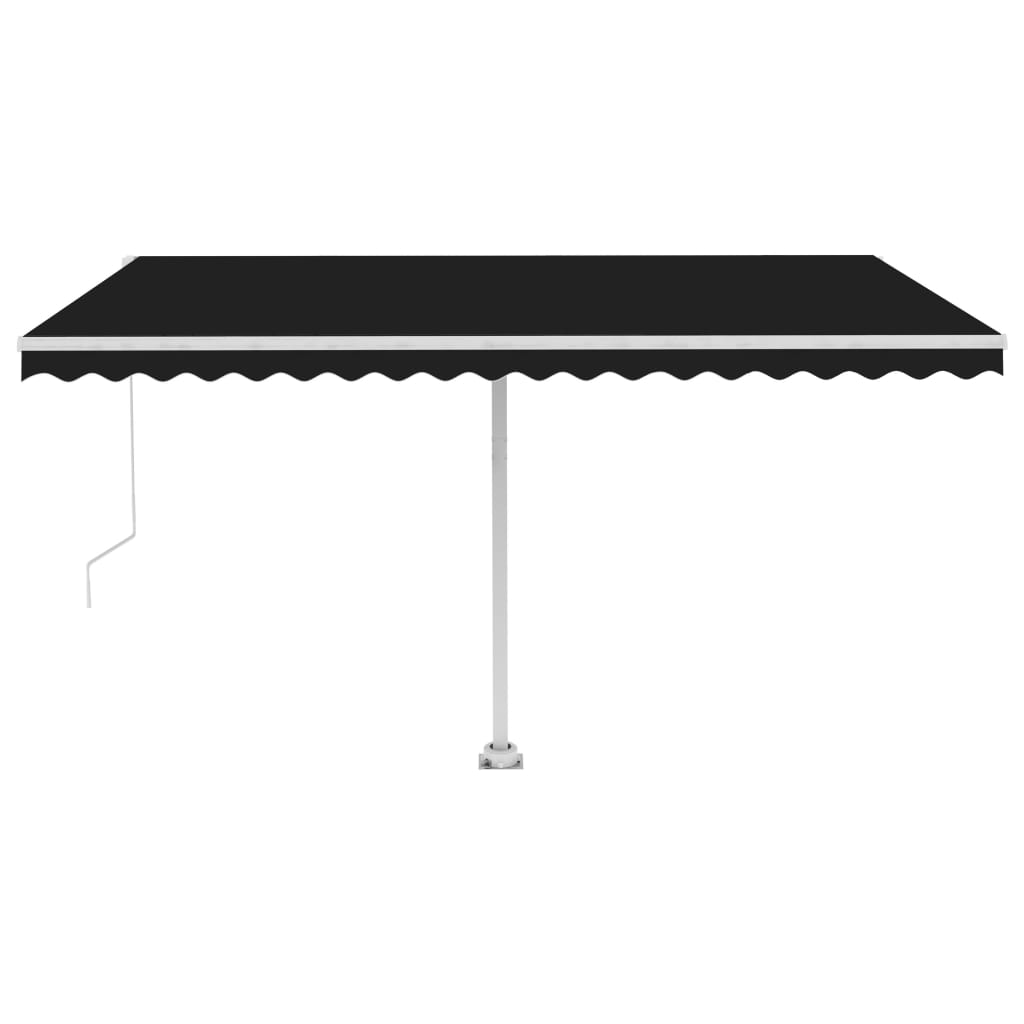 Manual Retractable Awning with LED 400x300 cm Anthracite