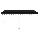 Manual Retractable Awning with LED 400x300 cm Anthracite