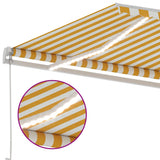 Manual Retractable Awning with LED 450x300 cm Yellow and White