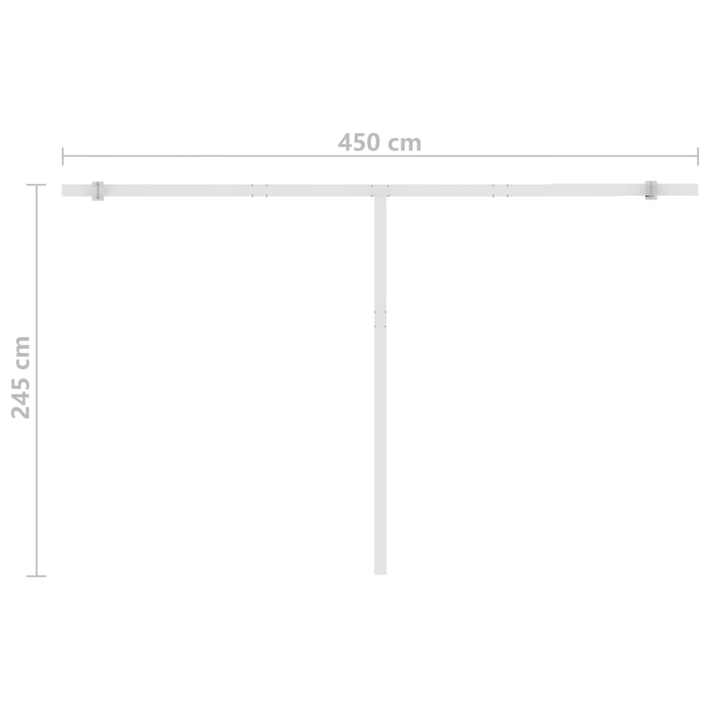 Manual Retractable Awning with LED 450x300 cm Orange and Brown