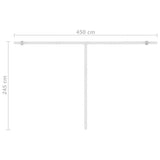 Manual Retractable Awning with LED 450x300 cm Orange and Brown