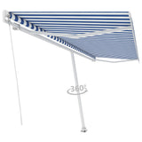 Freestanding Manual Retractable Awning 500x300 cm Blue/White