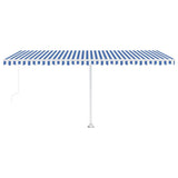 Freestanding Manual Retractable Awning 500x300 cm Blue/White