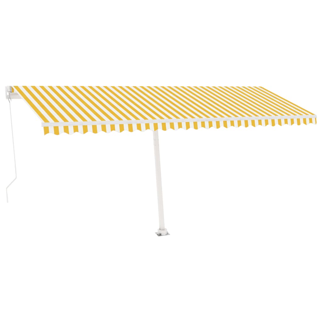 Freestanding Manual Retractable Awning 500x300 cm Yellow/White