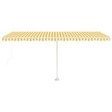 Freestanding Manual Retractable Awning 500x300 cm Yellow/White