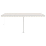 Manual Retractable Awning with LED 500x300 cm Cream