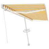 Manual Retractable Awning with LED 500x300 cm Yellow and White