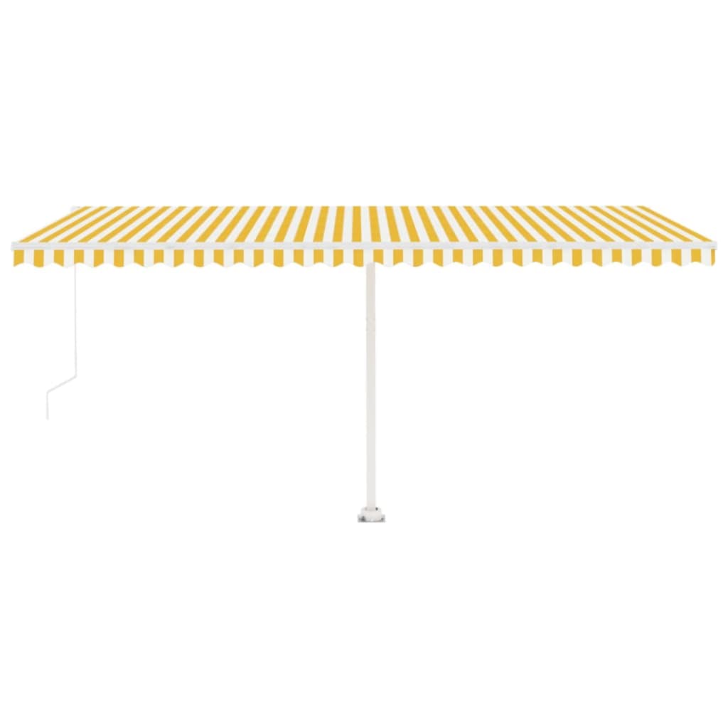 Manual Retractable Awning with LED 500x300 cm Yellow and White