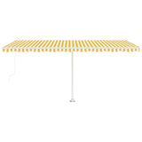 Manual Retractable Awning with LED 500x300 cm Yellow and White