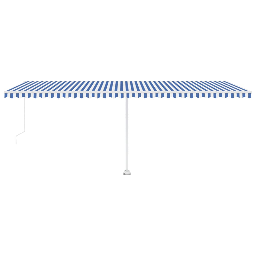 Freestanding Manual Retractable Awning 600x300 cm Blue/White