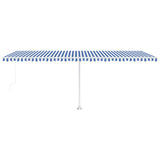 Freestanding Manual Retractable Awning 600x300 cm Blue/White