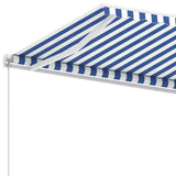 Freestanding Manual Retractable Awning 600x300 cm Blue/White