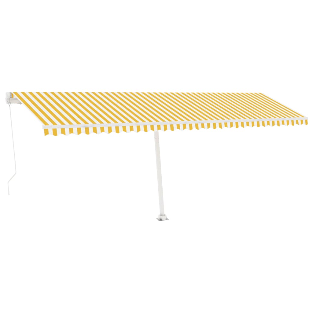 Freestanding Manual Retractable Awning 600x300 cm Yellow/White