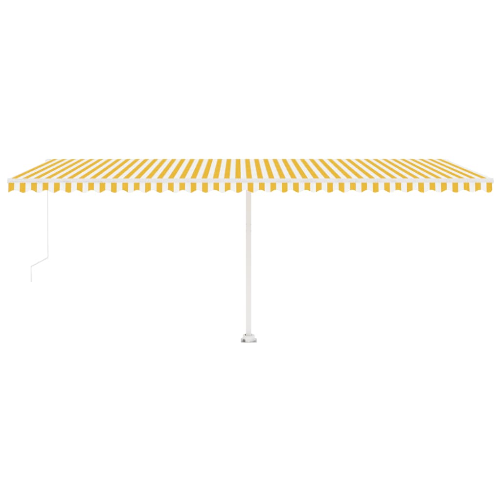 Freestanding Manual Retractable Awning 600x300 cm Yellow/White