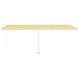 Freestanding Manual Retractable Awning 600x300 cm Yellow/White