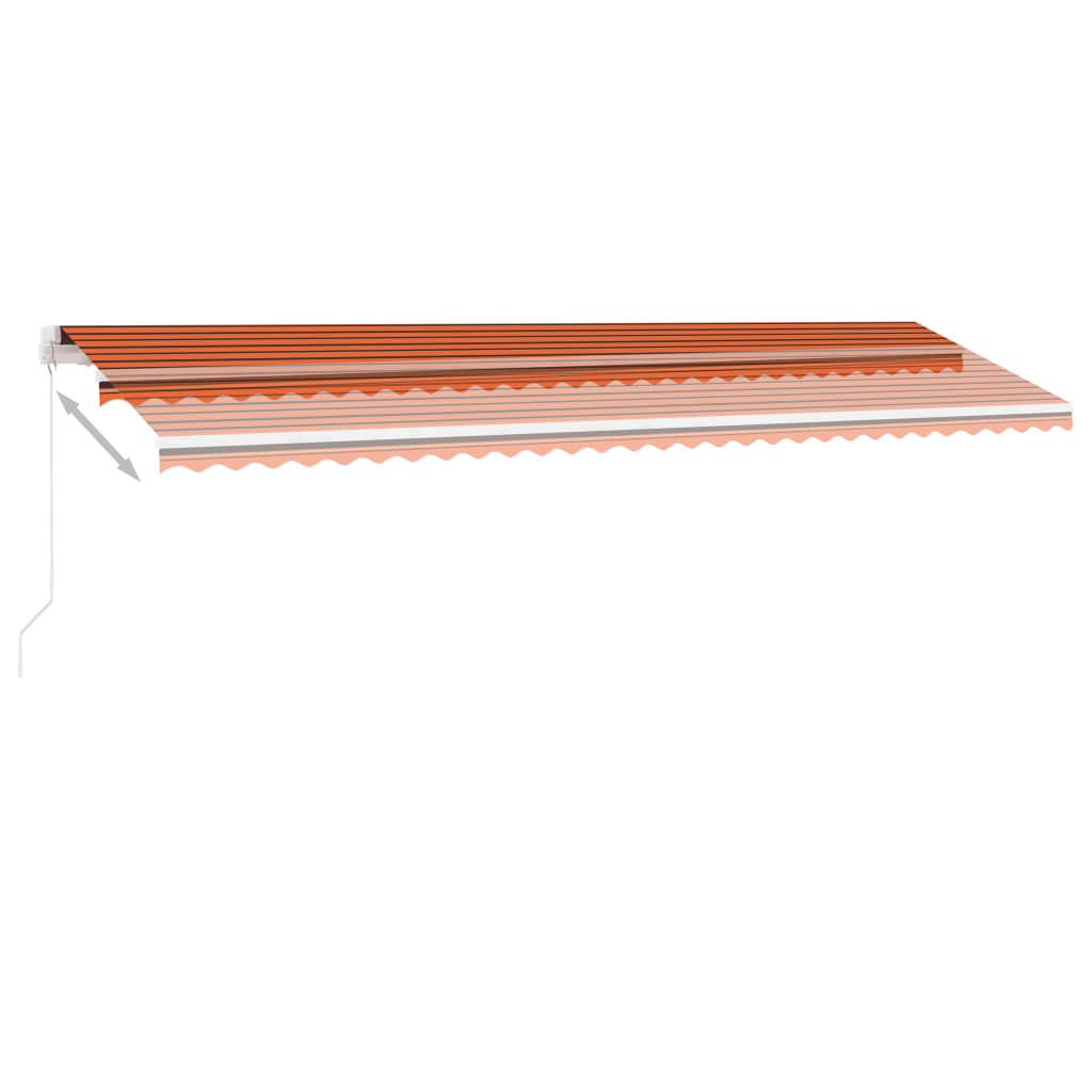 Freestanding Manual Retractable Awning 600x300 cm Orange/Brown