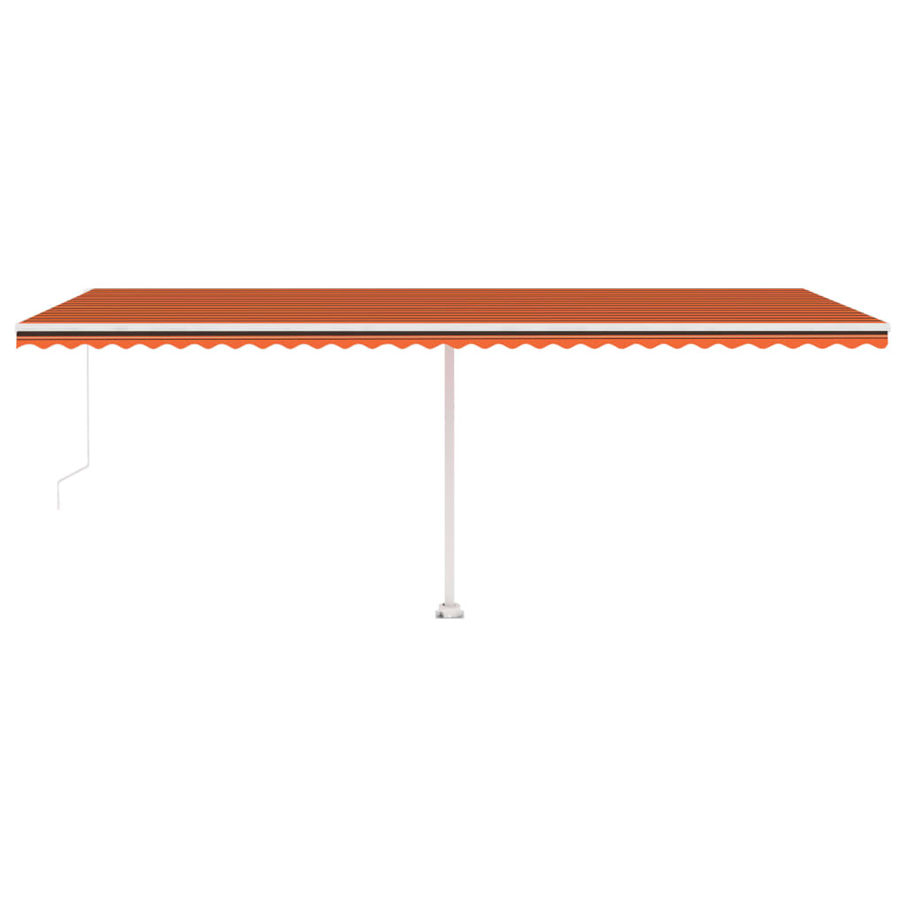 Freestanding Manual Retractable Awning 600x300 cm Orange/Brown