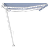 Manual Retractable Awning with LED 600x300 cm Blue and White